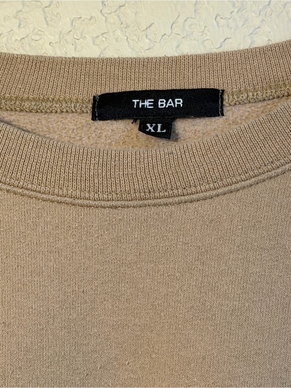 THE BAR Crewneck Sweatshirt in Tan - Casual Pullover - Picture 4 of 4